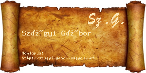 Szügyi Gábor névjegykártya